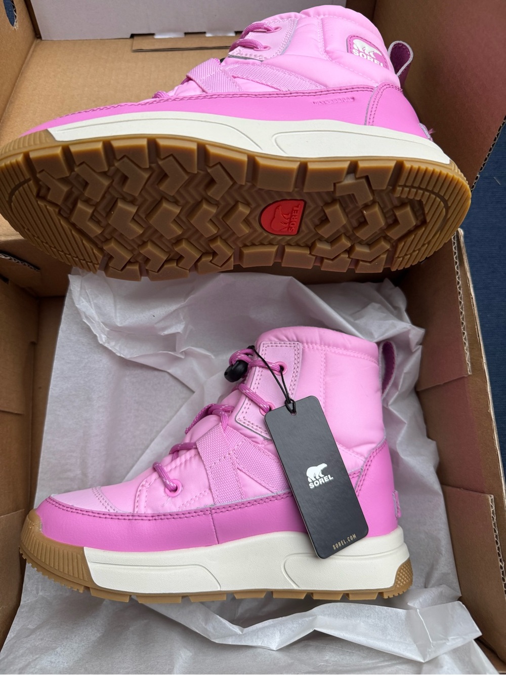 Sorel Whitney III Plus Snow Boots Kids Size 3 Hot Pink Waterproof Winter Boots - Picture 3 of 10